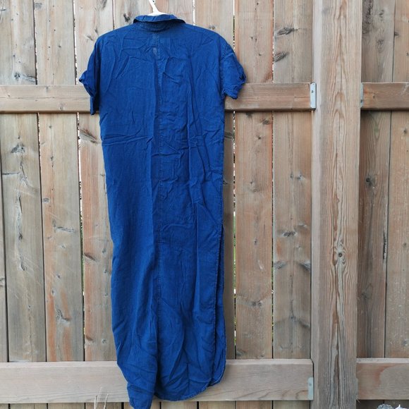 Topshop Moto women casual long midi denim dress - Size 2 - Picture 2 of 4